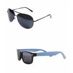 Black Aviator + Sky Blue Wayfarers